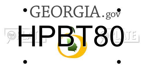 HPBT80 Georgia License Plate