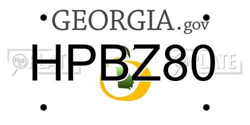 HPBZ80 Georgia License Plate