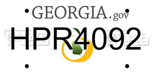HPR4092 Georgia License Plate