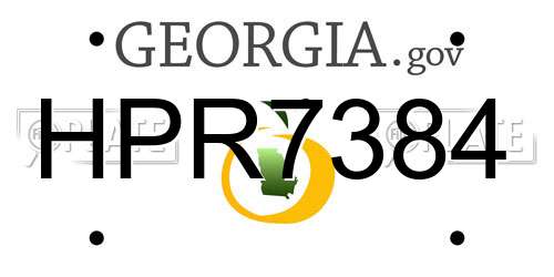 HPR7384 Georgia License Plate