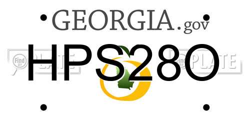 HPS28O Georgia License Plate