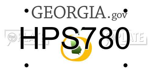 HPS780 Georgia License Plate