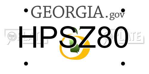 HPSZ80 Georgia License Plate