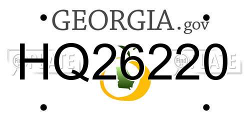 HQ26220 Georgia License Plate
