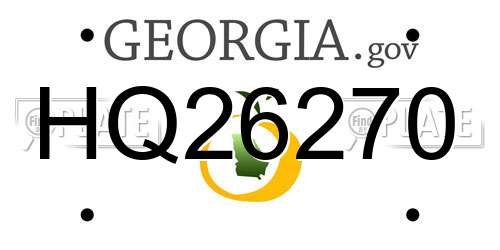 HQ26270 Georgia License Plate