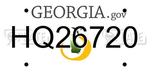 HQ26720 Georgia License Plate