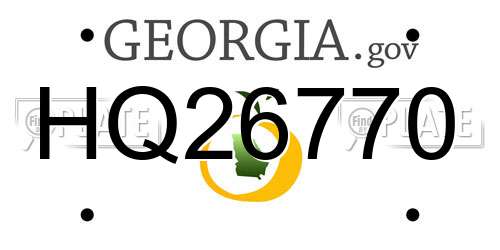 HQ26770 Georgia License Plate