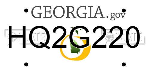 HQ2G220 Georgia License Plate