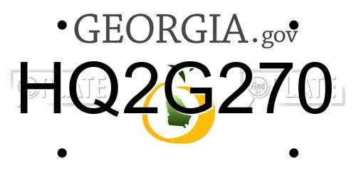HQ2G270 Georgia License Plate
