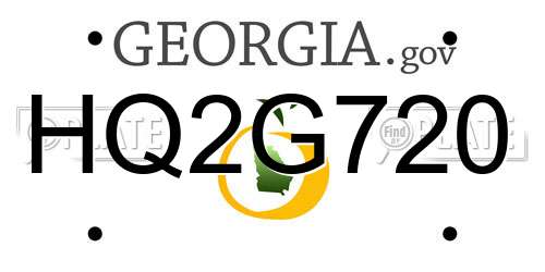 HQ2G720 Georgia License Plate