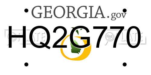 HQ2G770 Georgia License Plate