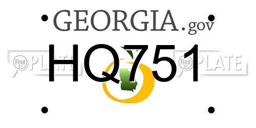 HQ751 Georgia License Plate
