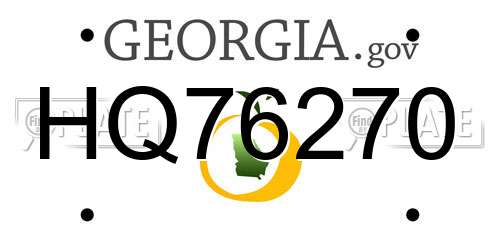 HQ76270 Georgia License Plate