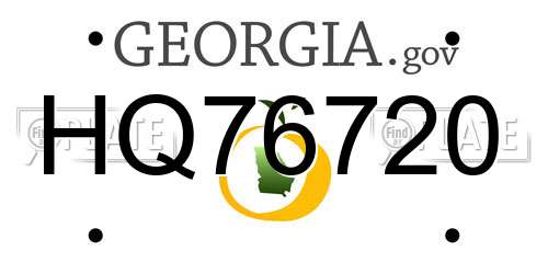 HQ76720 Georgia License Plate