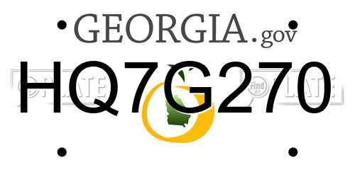 HQ7G270 Georgia License Plate