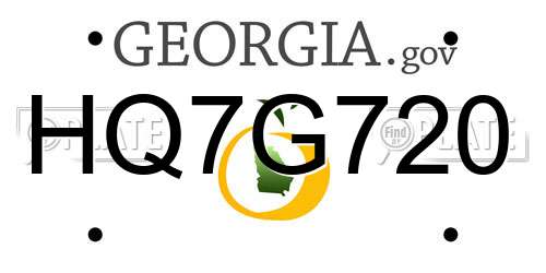 HQ7G720 Georgia License Plate