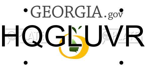 HQGLUVR Georgia License Plate