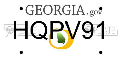 HQPV91 Georgia License Plate