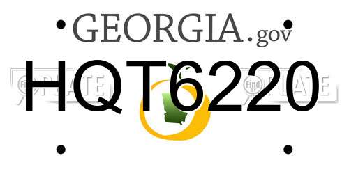 HQT6220 Georgia License Plate
