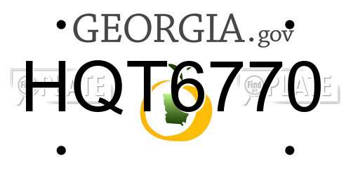 HQT6770 Georgia License Plate