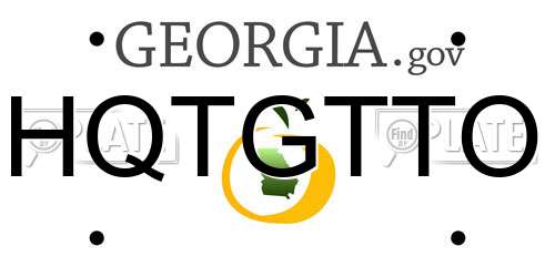 HQTGTTO Georgia License Plate