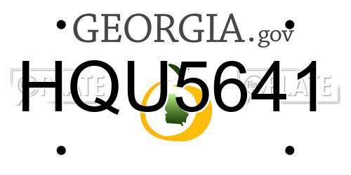 HQU5641 Georgia License Plate