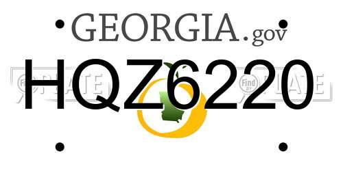 HQZ6220 Georgia License Plate