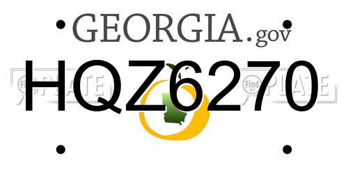 HQZ6270 Georgia License Plate
