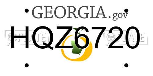 HQZ6720 Georgia License Plate