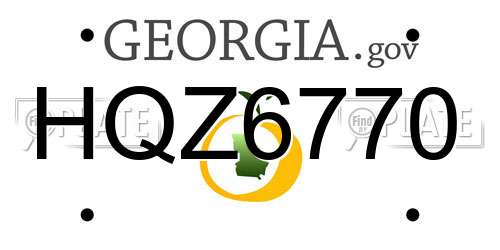 HQZ6770 Georgia License Plate