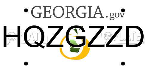HQZGZZD Georgia License Plate