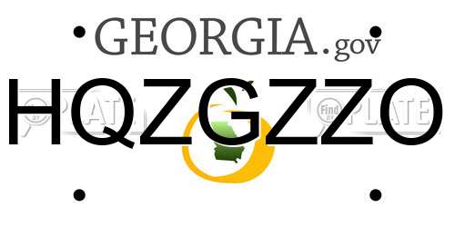 HQZGZZO Georgia License Plate