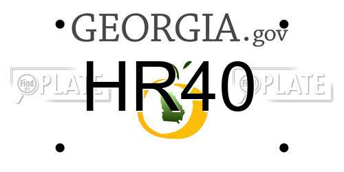 HR40 Georgia License Plate
