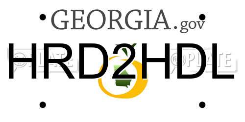 HRD2HDL Georgia License Plate