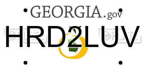 HRD2LUV Georgia License Plate