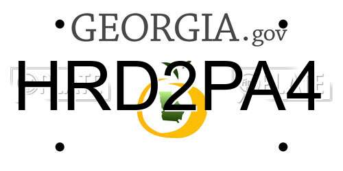 HRD2PA4 Georgia License Plate