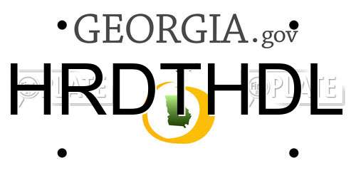 HRDTHDL Georgia License Plate