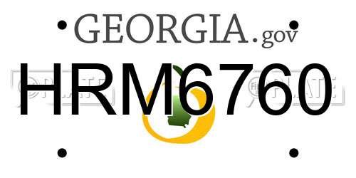HRM6760 Georgia License Plate
