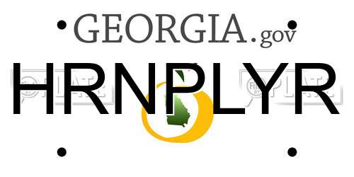 HRNPLYR Georgia License Plate