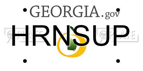 HRNSUP Georgia License Plate