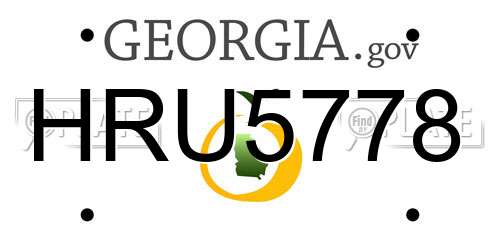 HRU5778 Georgia License Plate