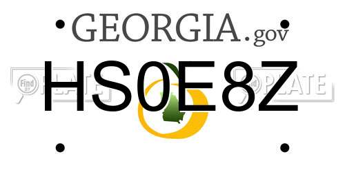 HS0E8Z Georgia License Plate