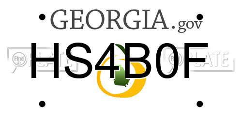 HS4B0F Georgia License Plate