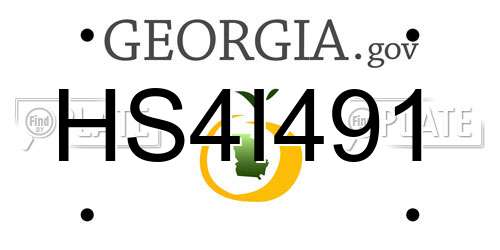 HS4I491 Georgia License Plate