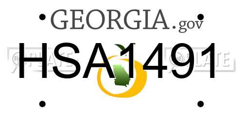 HSA1491 Georgia License Plate