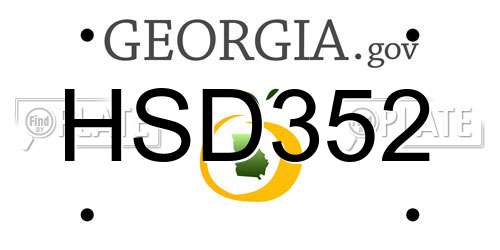 HSD352 Georgia License Plate