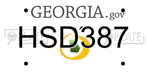 HSD387 Georgia License Plate