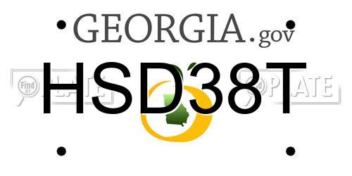 HSD38T Georgia License Plate