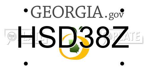 HSD38Z Georgia License Plate