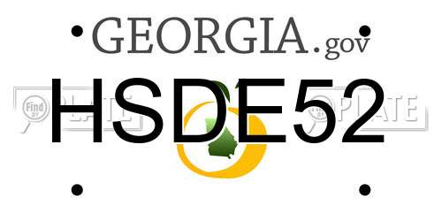 HSDE52 Georgia License Plate